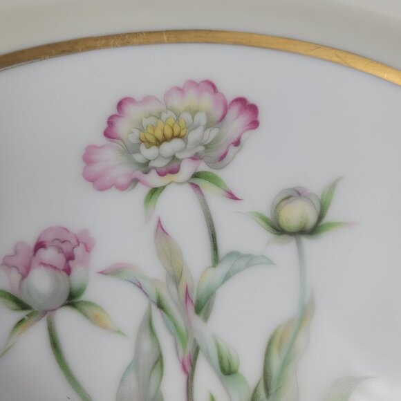 Mikado Harmony Oval Serving Platter Cream Rim Pink Floral Center - Picture 9 of 16